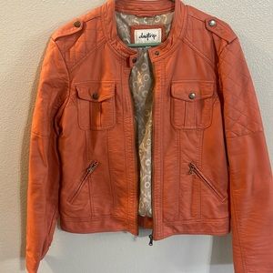 Brand new, coral Daytrip leather jacket, size L